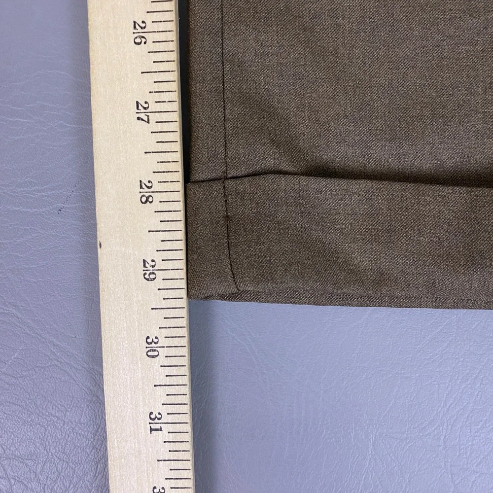 Croft & Barrow Dress Pants Men's 40x30 Brown Pleated Cuffed Trousers Business‎